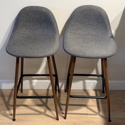 24.5" Copley Counter Height Barstool with Footrest Dark Gray - Threshold