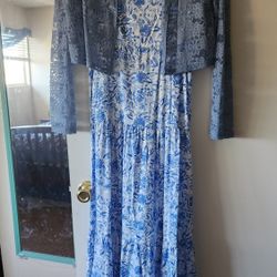 Very GORGEOUS  Summer Dress With Lace Jacket. New Large