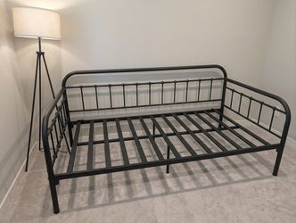 Metal Daybed Frame Twin Size with Steel Slats Platform Furniture,Black
