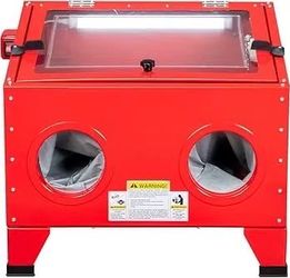 25 Gallon Sandblasting Cabinet 40-80 PSI, Blasting Gun & 4 Nozzle, Heavy Duty Steel Bench Top, For Stain, Removal, Paint
