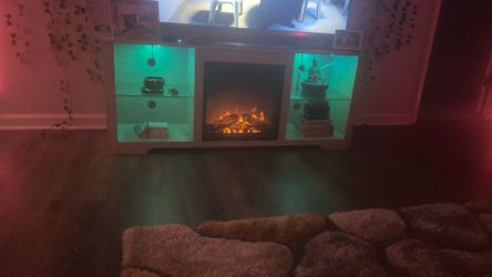 Fireplace Tv Stand With LED Lights