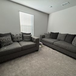 Gray Couch and Love Seat Set