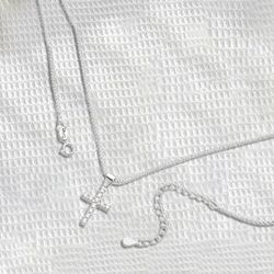 Collar de cruz para mujeres y hombres, collar de cruz de plata de acero inoxidable dorado con colgante de cruz lisa,