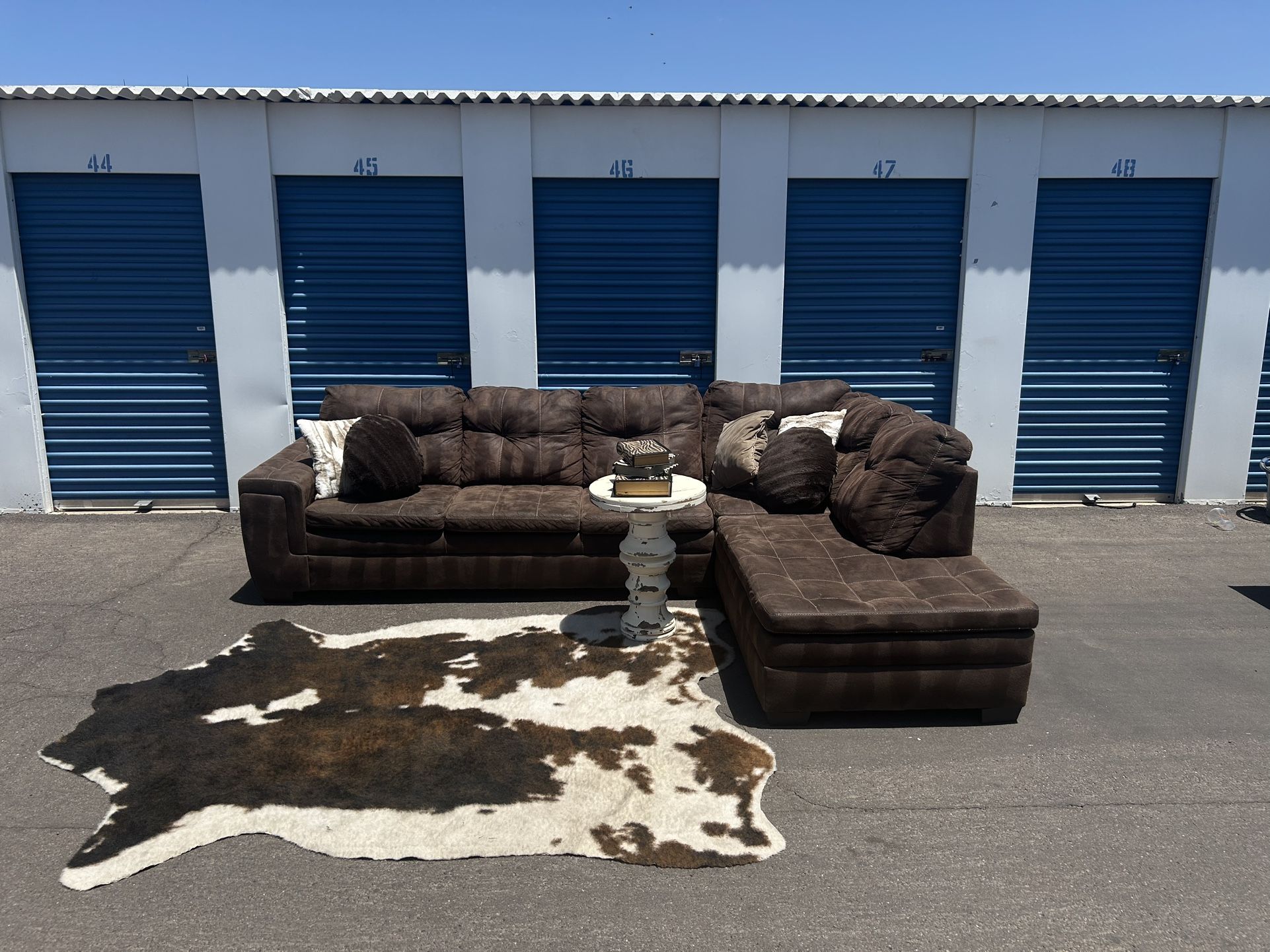 Brown Ashley 2 Piece Sectional Couch