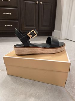 Michael Kors black leather sandals