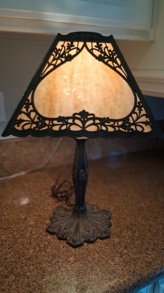 Antique Slag Glass Lamp