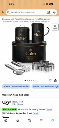 Brand new 6 Pack Kitchen Canisters