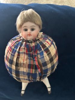 OLD German Porcelain Pincushion Doll