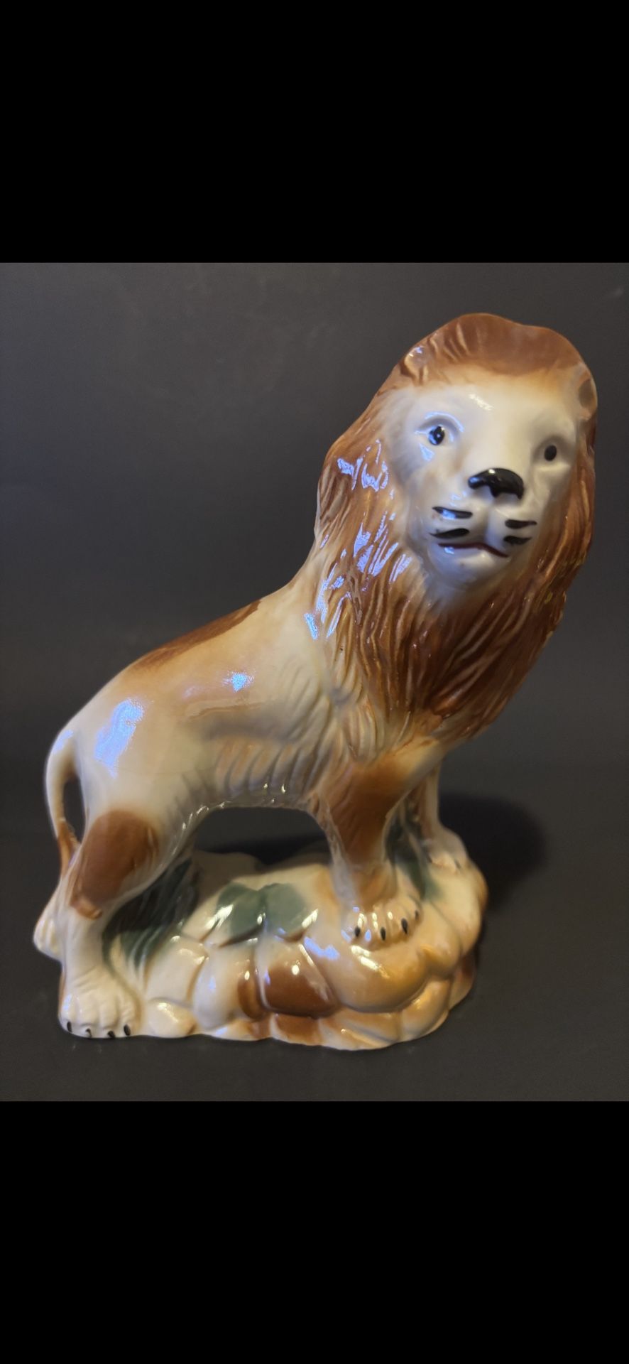 Vintage Lion Figurine Statue Made in Brazil Pre-Owned