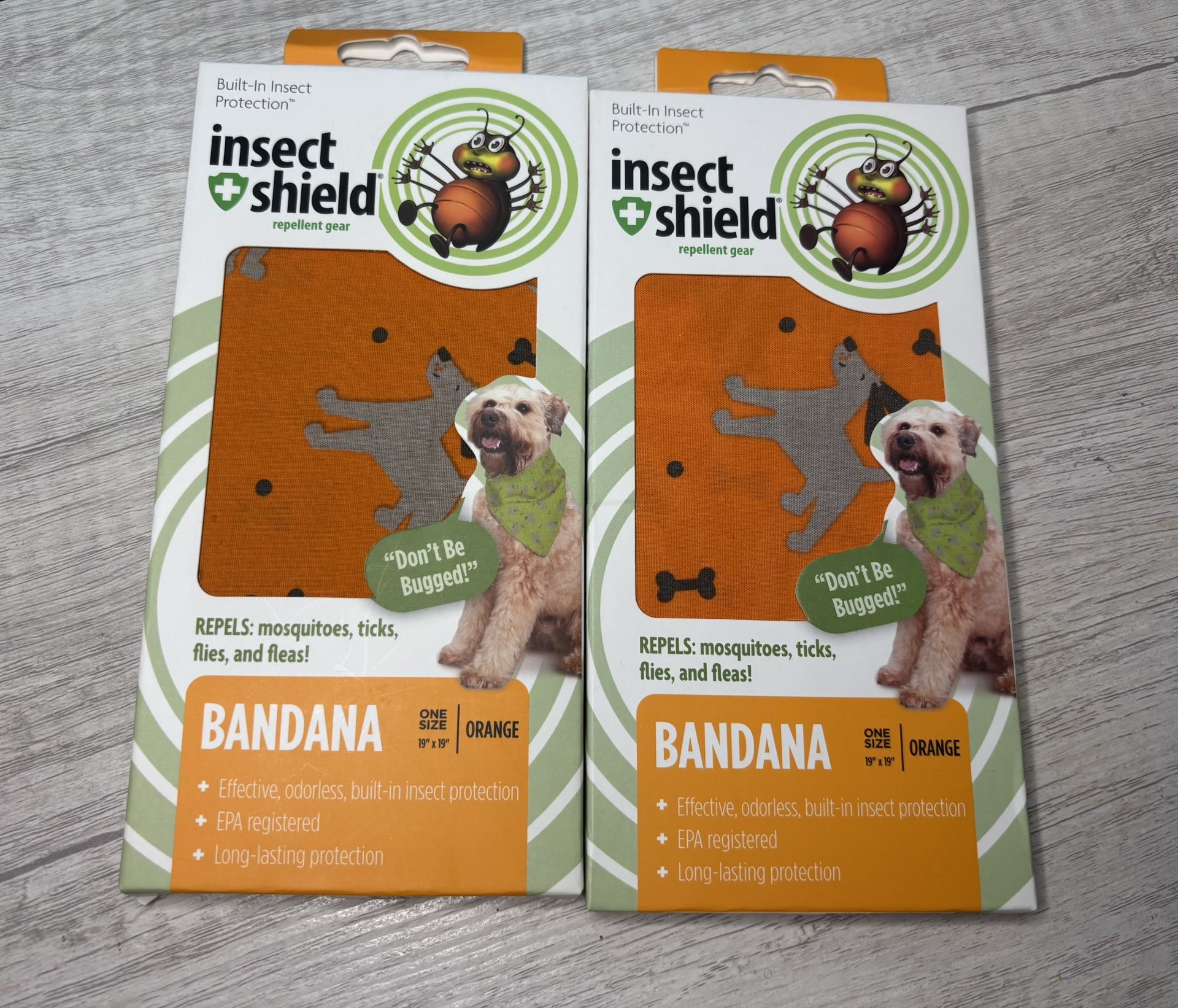 Insect Shield Dog Bandanna Orange One Size
