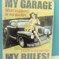 My Garage My Rules Metal Sign 12"x16"