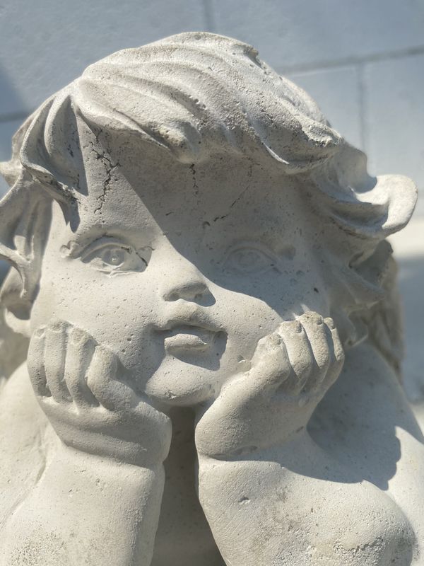 ADORABLE CHERUB ANGEL! Please Take Me Home!!Concrete Detailed Cherub Angel statue sculpture ...