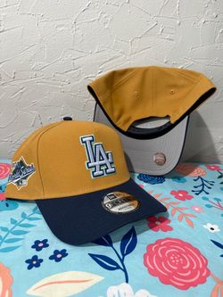 MLB new era Los Angeles dodgers tan navy blue brim 1988 World Series patch 9forty a frame SnapBack hats