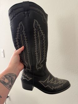 Torrid Wide Calf Western Knee Boot (Black)