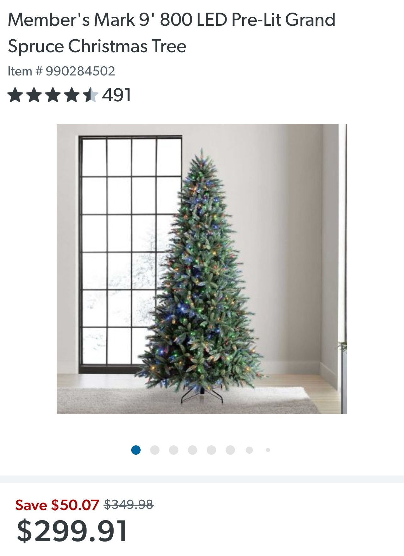 Pre Lit Christmas tree from Sam’s club