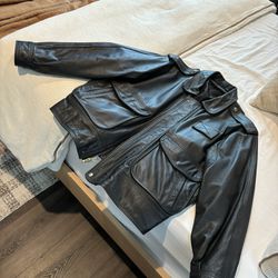 Men’s Leather Bomber Jacket