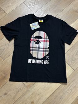 Small BAPE A Bathing Ape Plaid Ape Head Tee