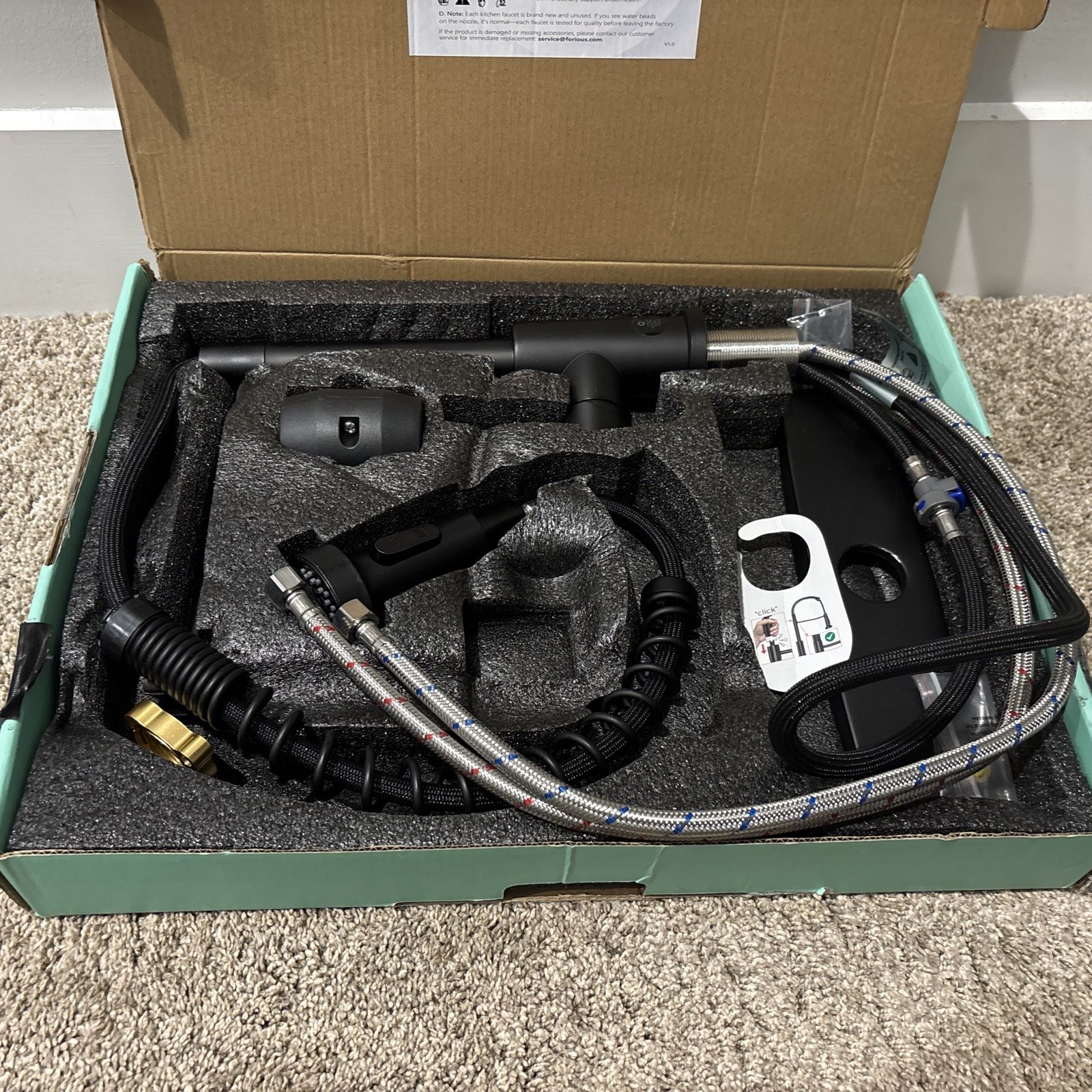 Ortous Kitchen Faucet Pull Down Sprayer Black Single Handle Commercial Style