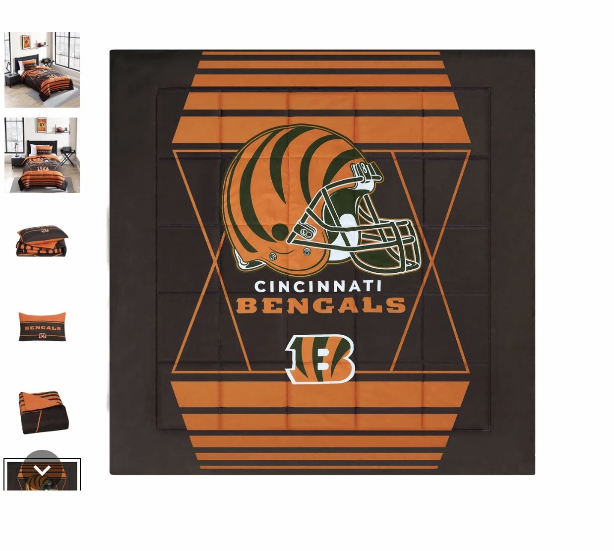 NFL CINCINNATI BENGALS CROSSER COMFORTER SET Twin/Twin XL