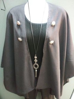 Pinstriped poncho (One Size)