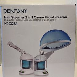 DENFANY Hair Steamer, 2 in 1 Hair and Face Steamer for Natural Hair with UV Ozone, Face Steamer Hair Humidifier Moisturising Hydration System Sprayer 