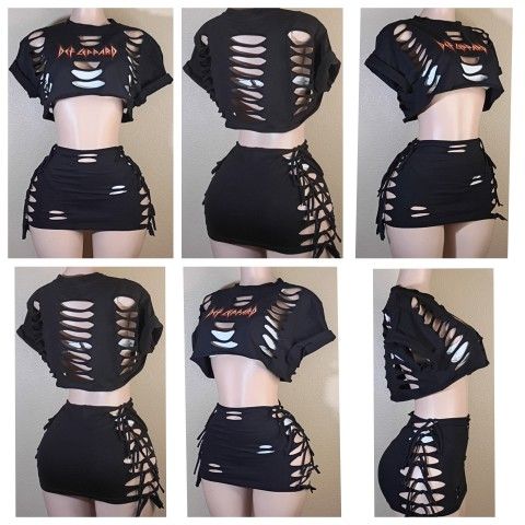 Def Leppard Custom Tshirt Skirt