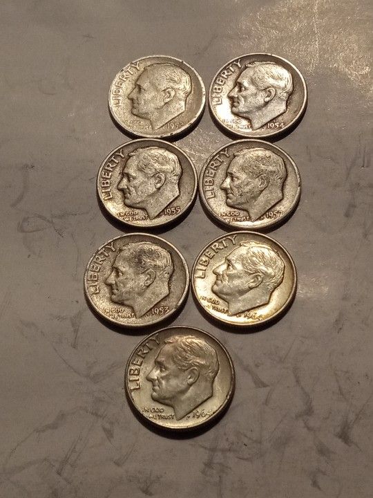 90% Silver Roosevelt Dimes...Some Toning