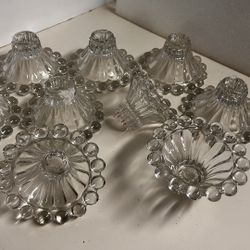 Vintage Antique Crystal Glass Candle Holders- Reduced Again 