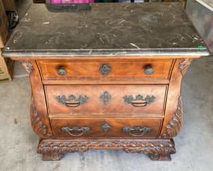 Broyhill Marble Top Nightstand with 3 Drawers