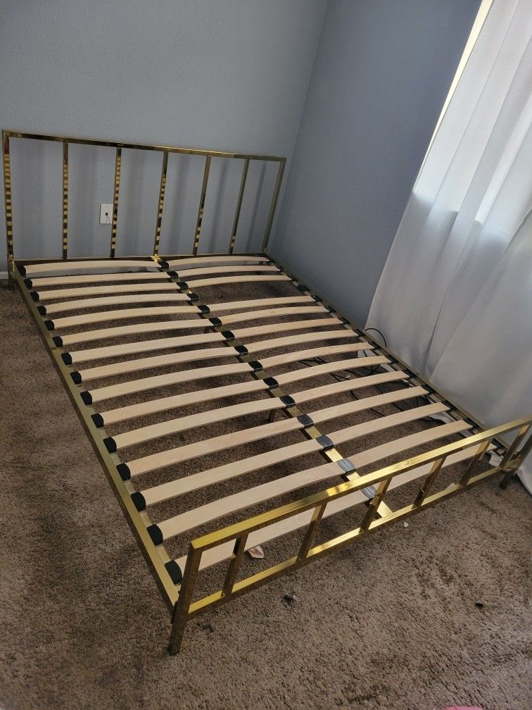 Bronze Queen Size Bed Frame (CB2)