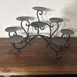 Pottery Barn Fireplace Scroll Wrought Iron Pillar Candle Holder RETIRED