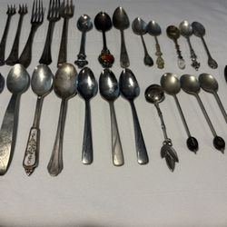 25 Assorted Pieces Vintage Silverware