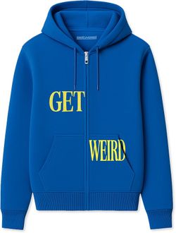 Get Weird unisex-adult Get Weird Split Hoodie-blue XL