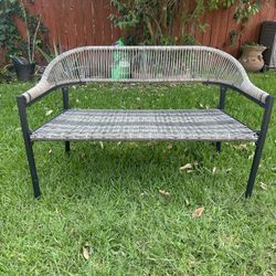 Rope Effect Rattan Bench