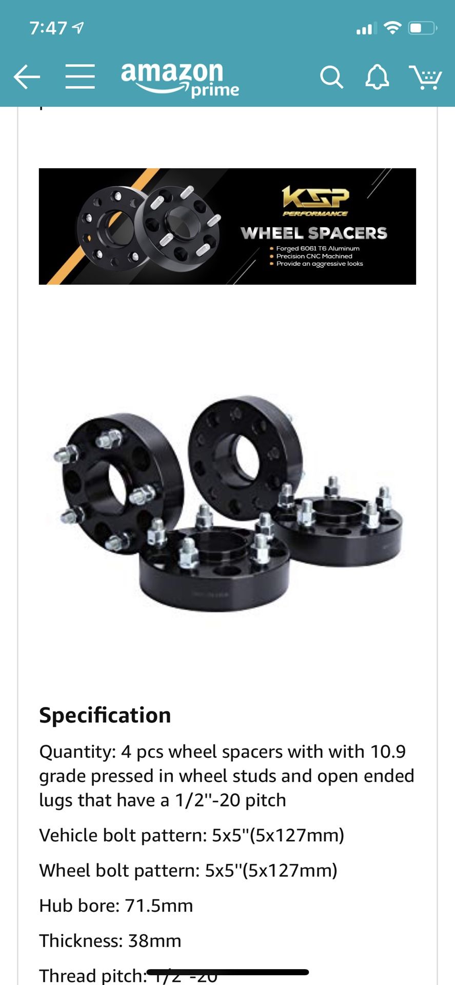 Jeep 4 1.5” KSPWheel Spacers New in the box