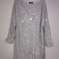 CHiCME Silver Sequin Dress