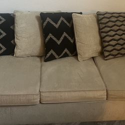 Beige Sofa and Loveseat Set