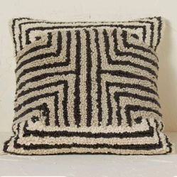 ☀️P105#5 Qty-5 Maze Pattern Loop Tufted Square Throw Pillow Black/Cream - Opalhouse™ designed with Jungalow™