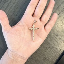 Gold crucifix cross pendant for necklace