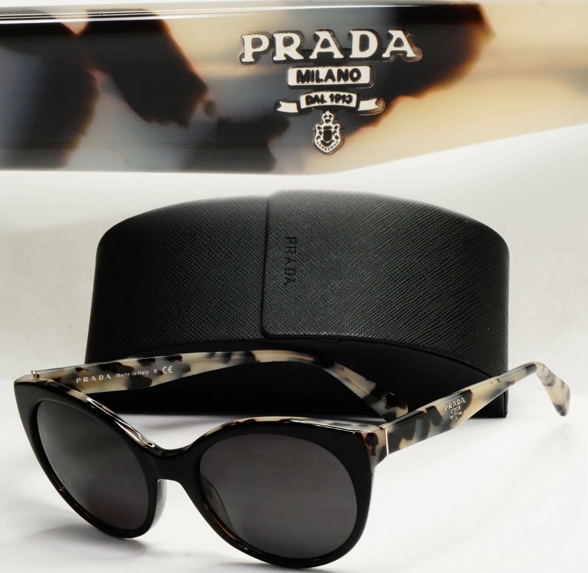 Prada Sunglasses vintage Square Black Marble