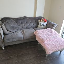 Gray Velvet Couch For Sale