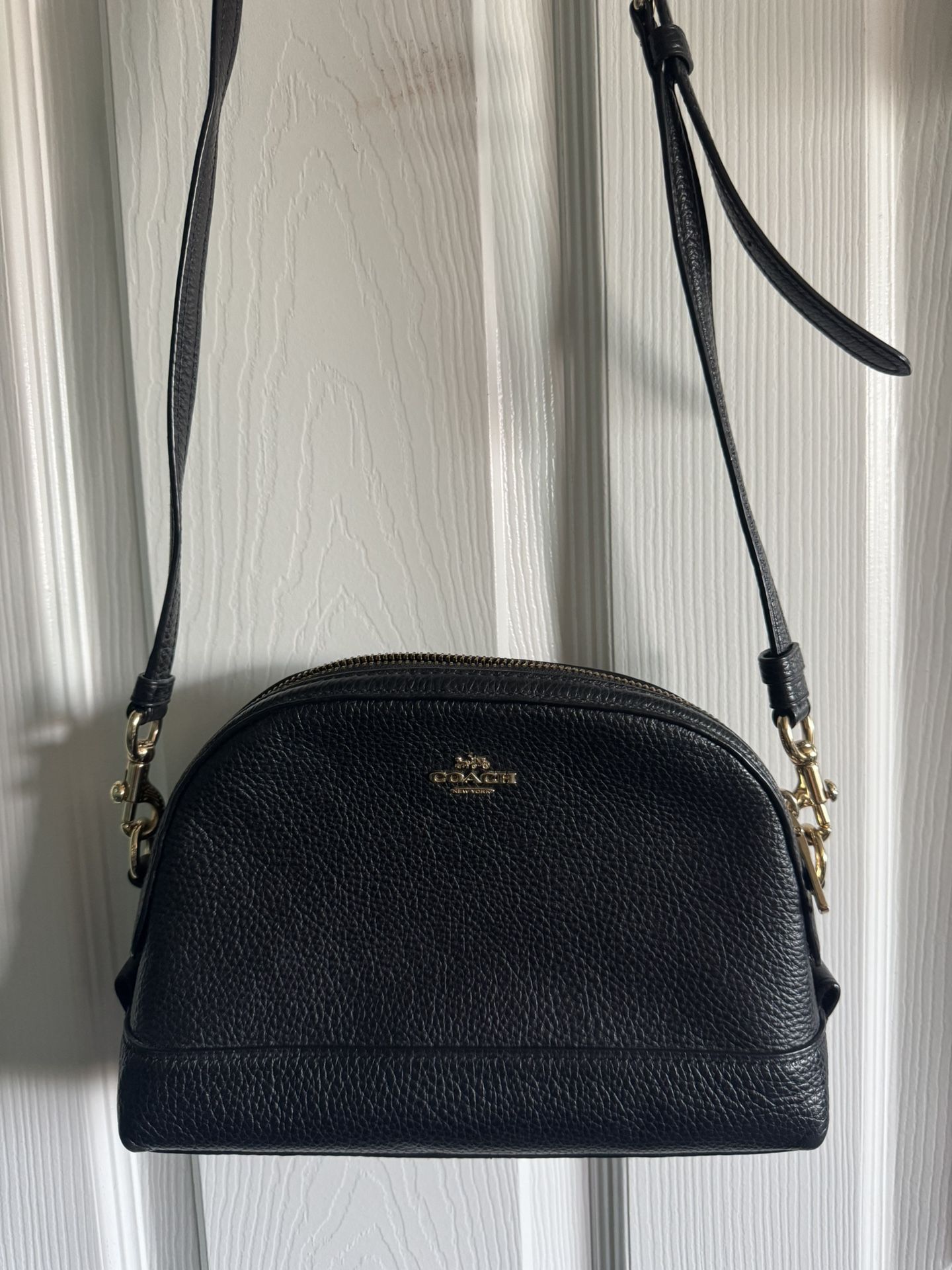 Black And Gold Coach Crossbody Purse Black Leather