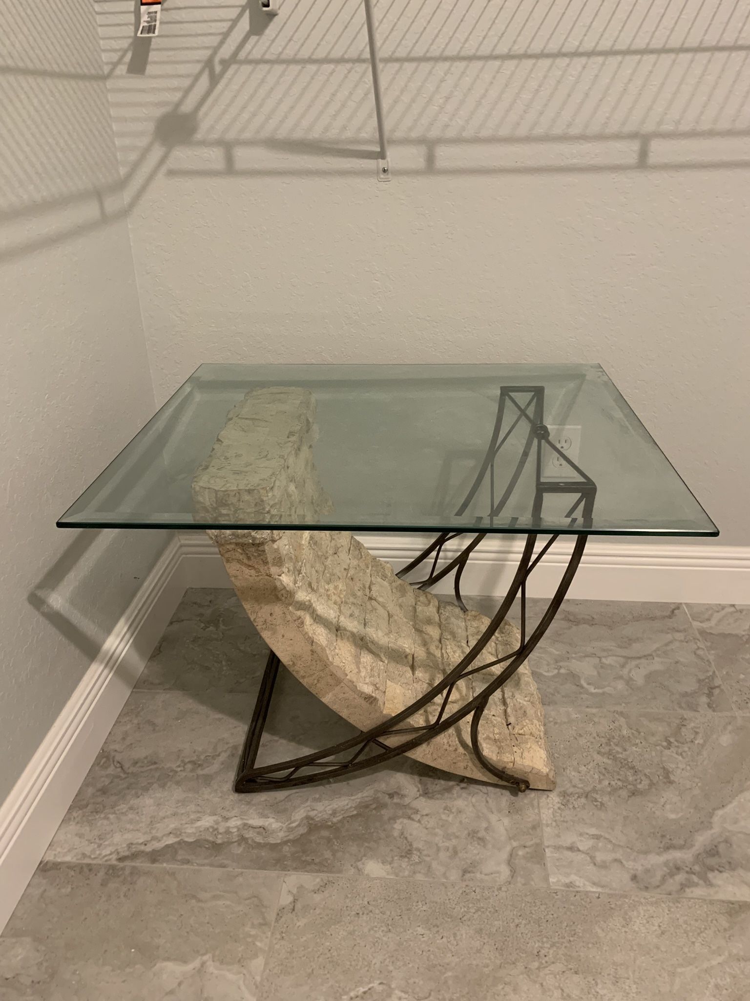 Stone And Glass Side And Coffee Tables