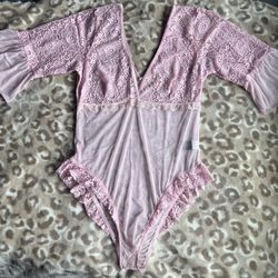 pink transparent bodysuit 