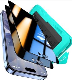 Thomo Privacy Screen Protector for iPhone 17 2 Pack, [25° Anti Spy] [Top 9H Tempered Glass] [15FT Military Grade Shatterproof] Full Edge Coverage, Bub