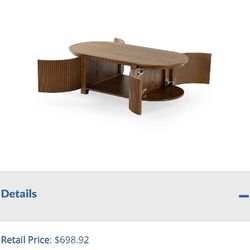 Christy Reeded Oval Coffee Table 