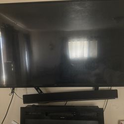 65 INCH TV+SOUNDBAR+FIREPLACE HEATER