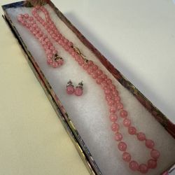 1930 Vintage Rhodochrosite Jewelry Set