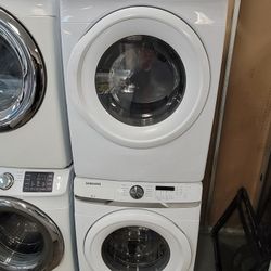 New Samsung Front Loading Washer And Stackable Gas Dryer Set 