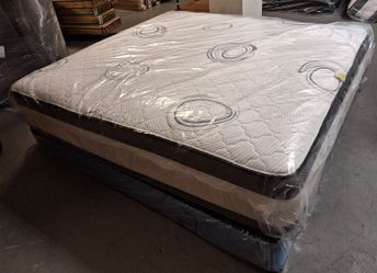  King Factory Sealed Double Euro Pillow Top Mattress in Plastic Fast Delivery Unrivaled Luxury 